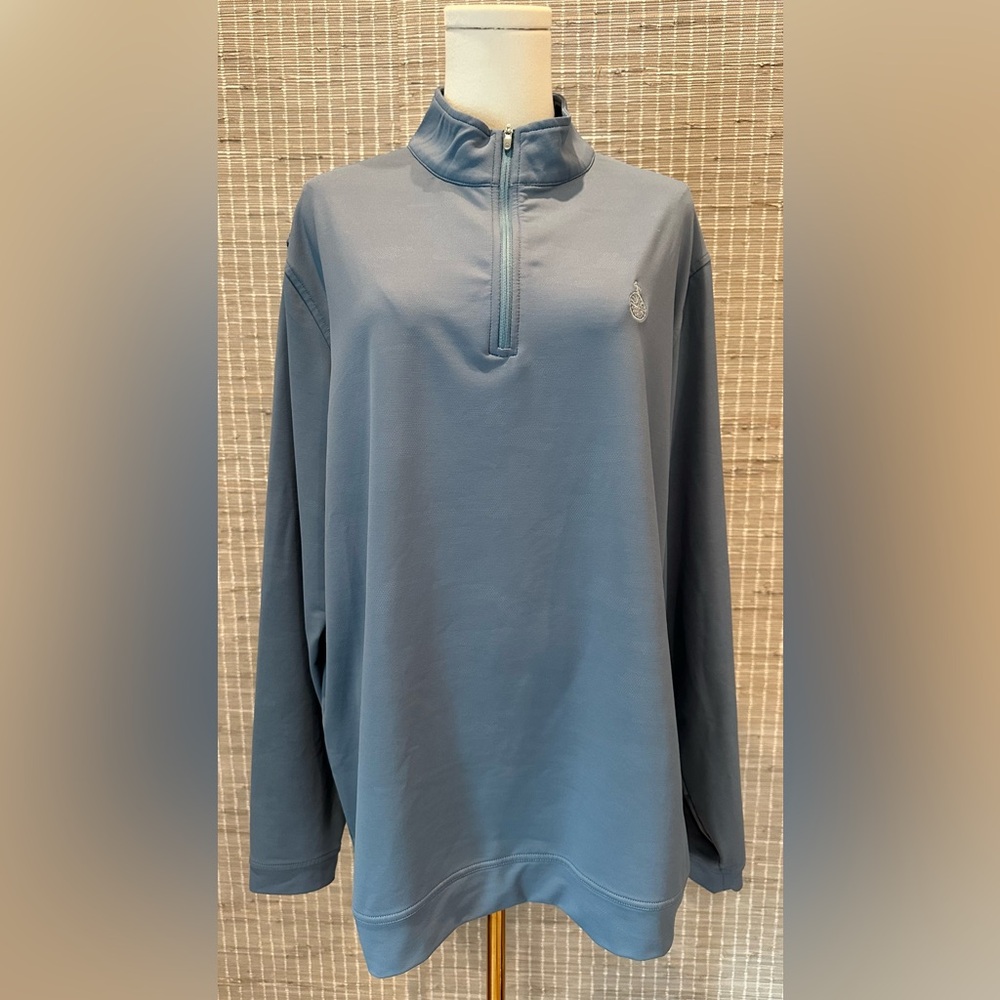 Peter Millar Blue/Gray Men’s Quarter-Zip w/SPCC Chest Logo